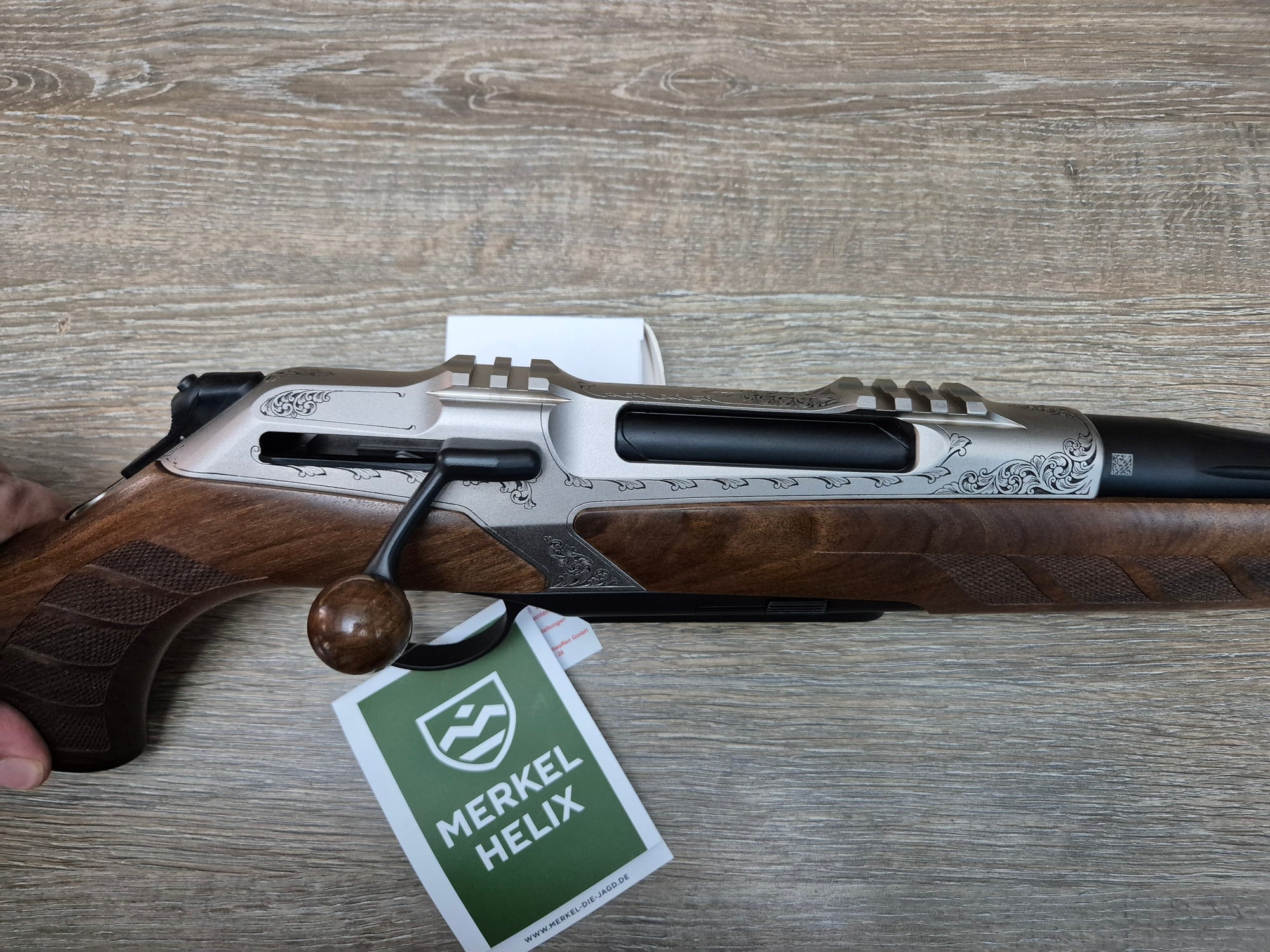 Carabina Merkel RX Helix Wildboar, cal 30-06, teava fluted 51cm, lemn grad 4