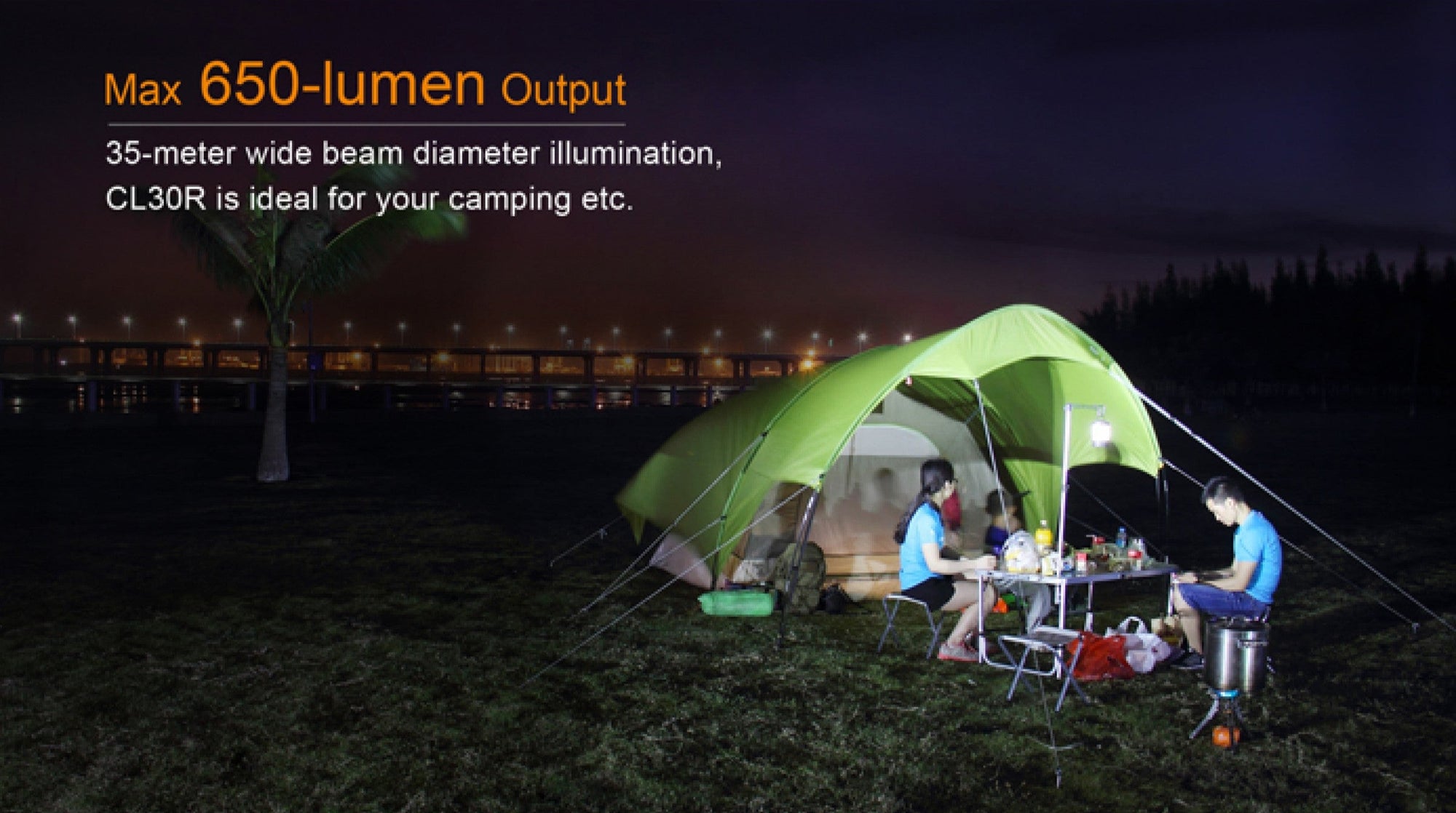 Lanterna camping Fenix CL30R, 650 lumeni, rezistenta la apa