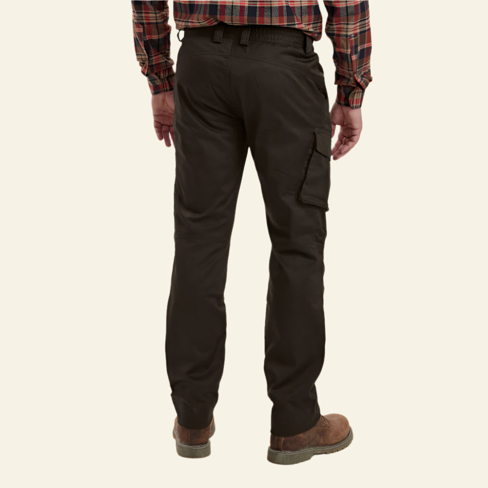 Pantaloni Deerhunter Traveler, chestnut brown, din bumbac, usori, elastici