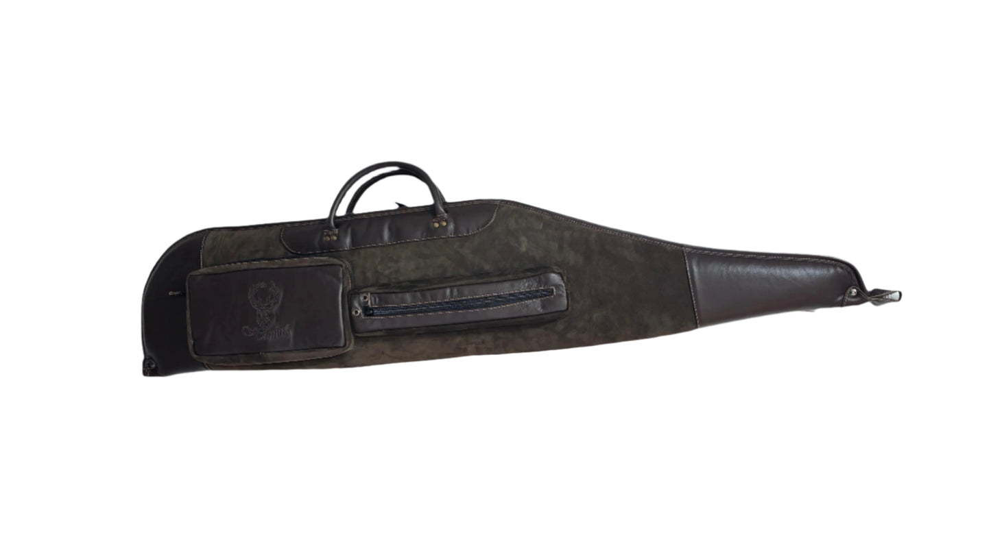 Husa carabina din piele maro/olive, Nobil Hunting, 130cm