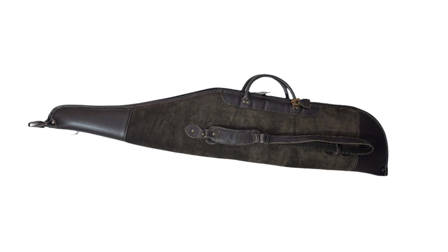 Husa carabina din piele maro/olive, Nobil Hunting, 130cm
