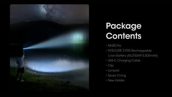 Lanterna Nitecore MH25 PRO, 3300 lumeni / 705m distanta, reincarcabila USB-C