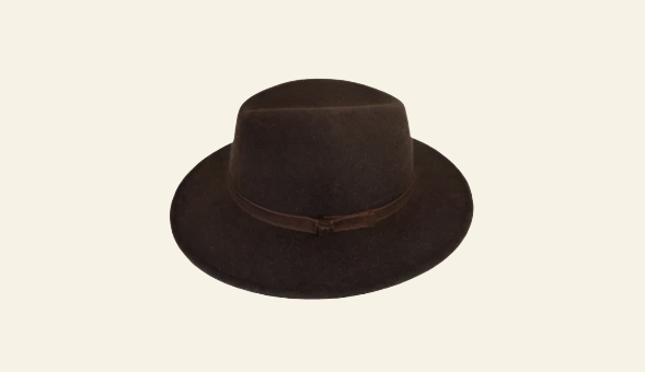 Palarie Lodenhut, maro, 100% lana, insigna caine