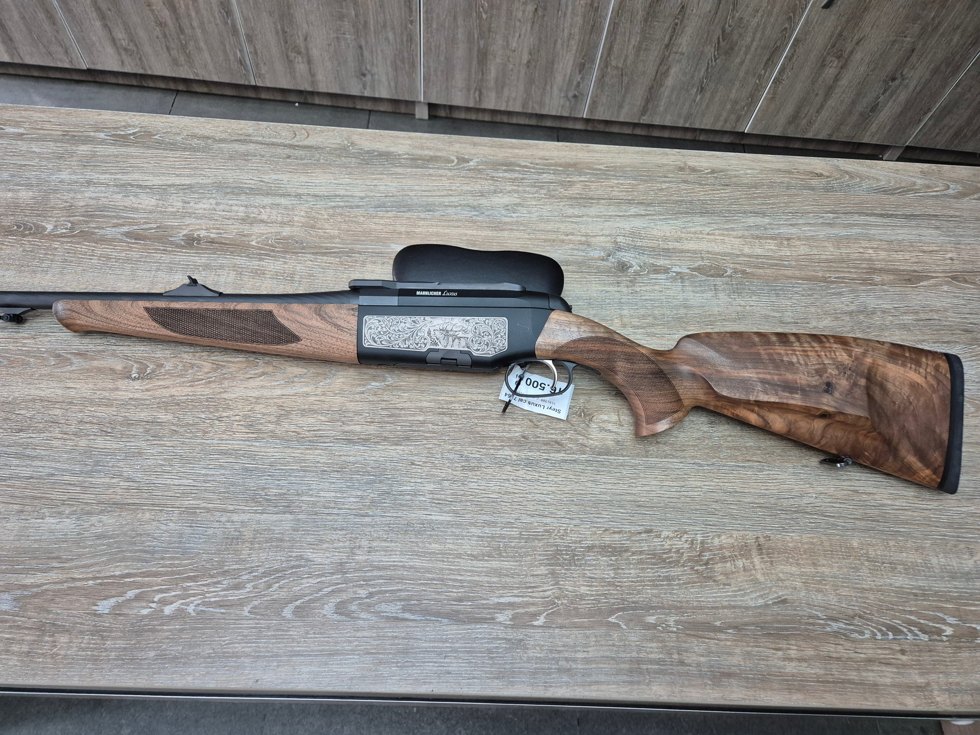 Carabina Steyr Mannlicher Luxus, cal 7x64, 56cm, lemn, gravuri