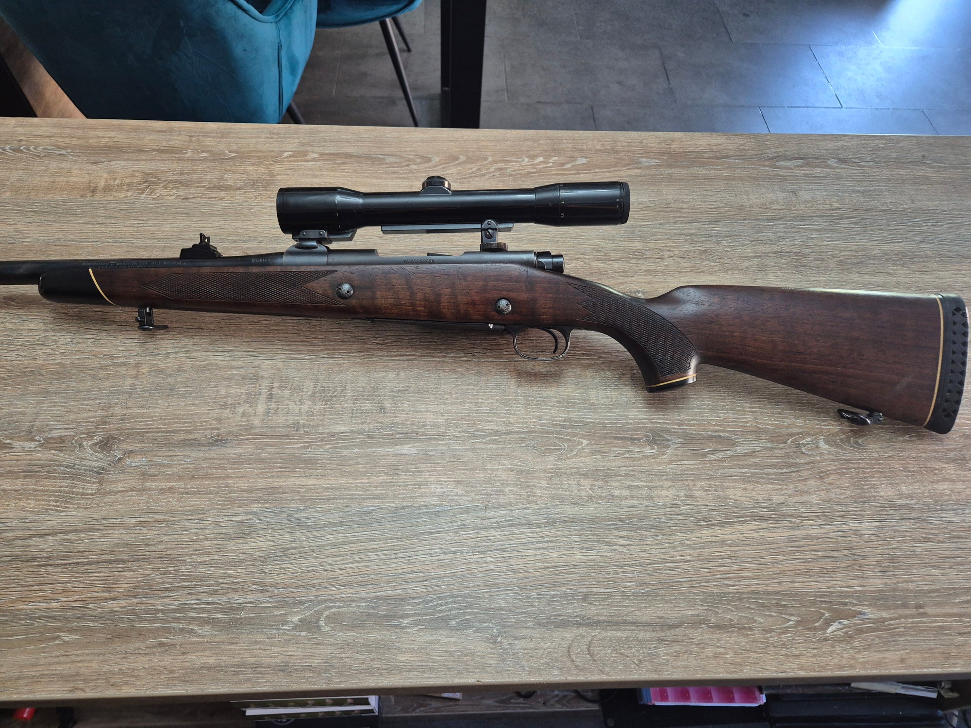 Carabina Winchester 70, cal 375 H&H, teava 60cm