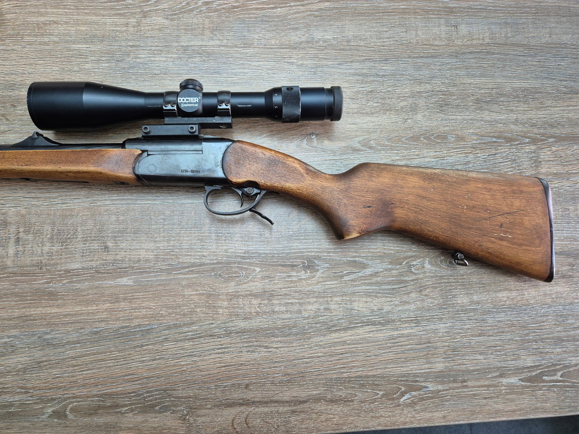 Carabina basculanta Baikal IZH18MN cal 308win, 60cm, luneta Docter 2.5-10x