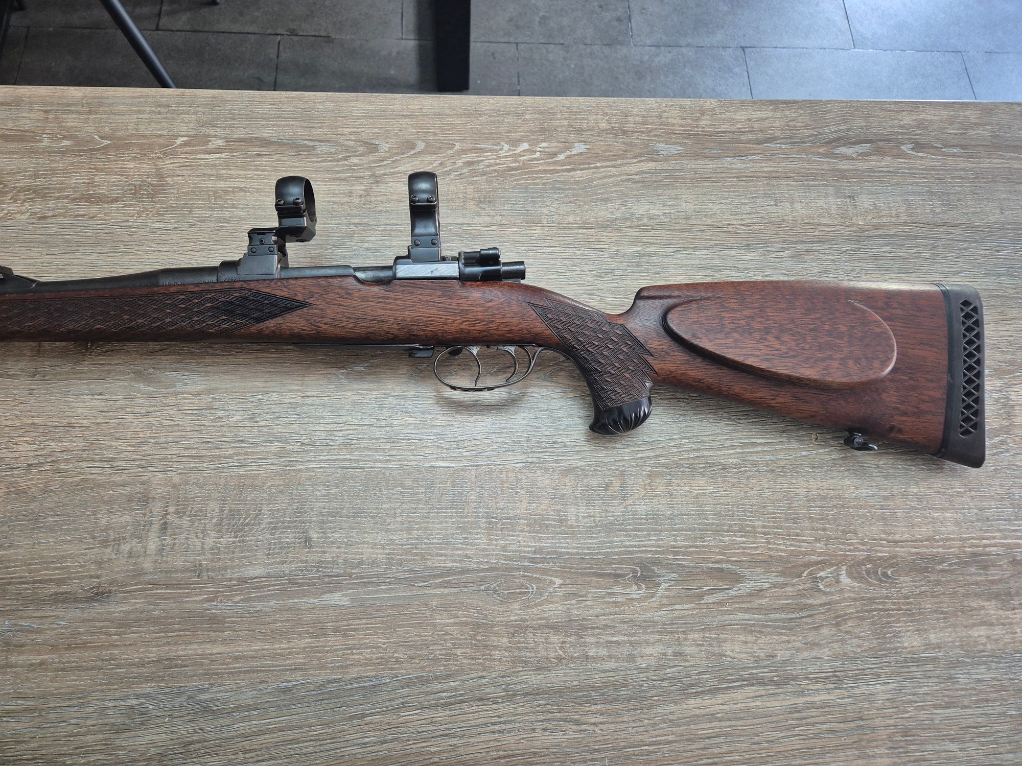 Carabina unicata, sistem Mauser 98, cal 308 Norma Mag, 60cm
