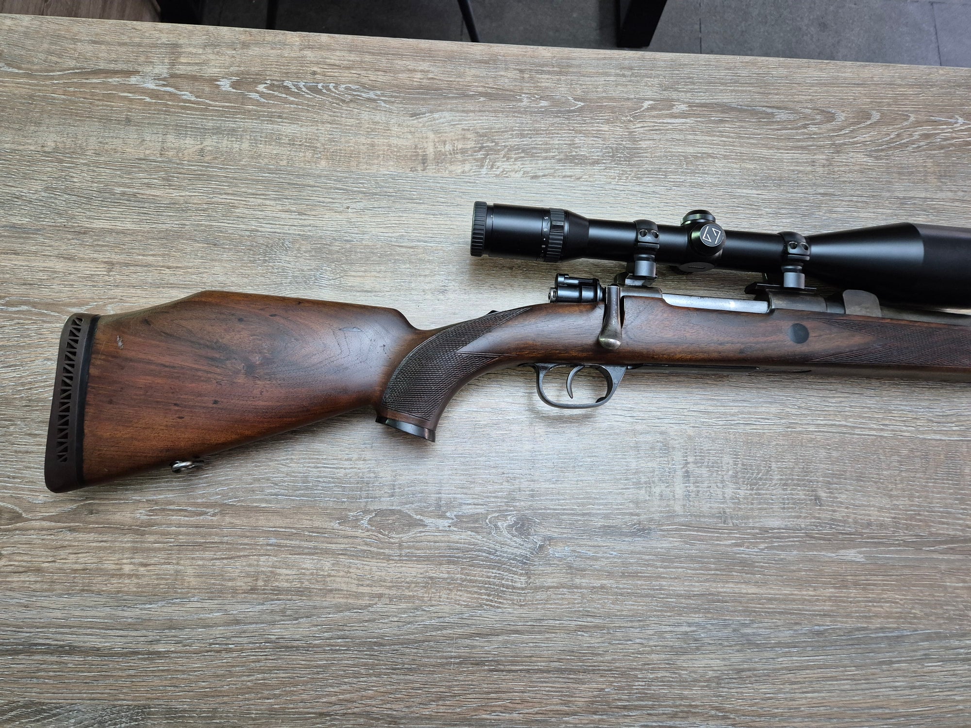 Carabina Voere-RWS, cal 8x68S, 65cm, luneta Zeiss Diavari 3-12x56