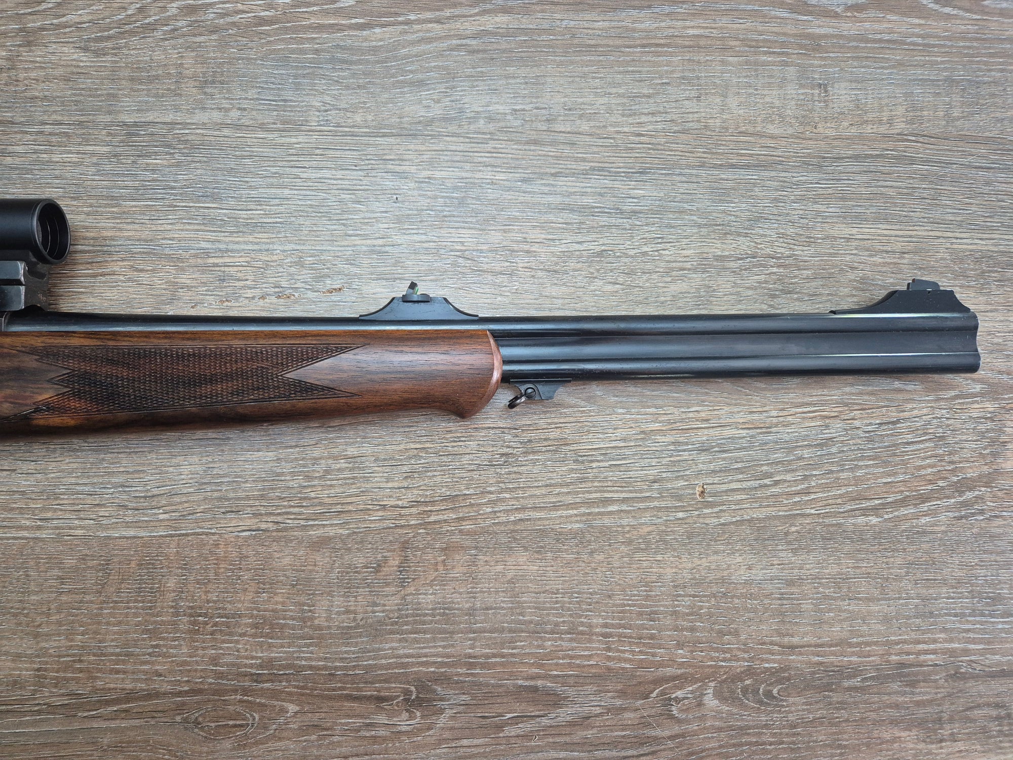 Dublu Express Heym, cal 30R Blaser, obrazar stanga, Leica Magnus 1-6.3x24