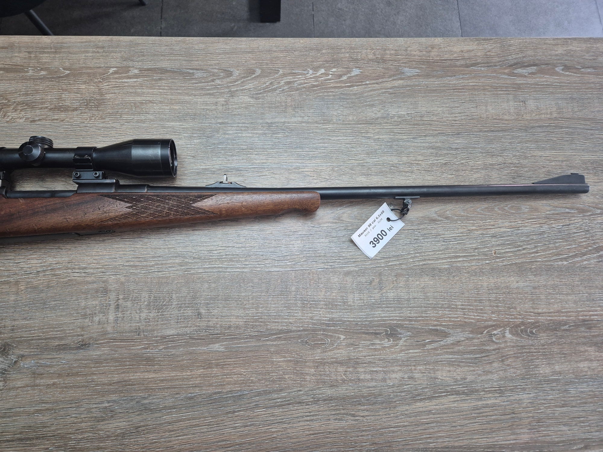 Carabina Mauser 98 cal 6.5x68, 62cm, luneta 3-9x