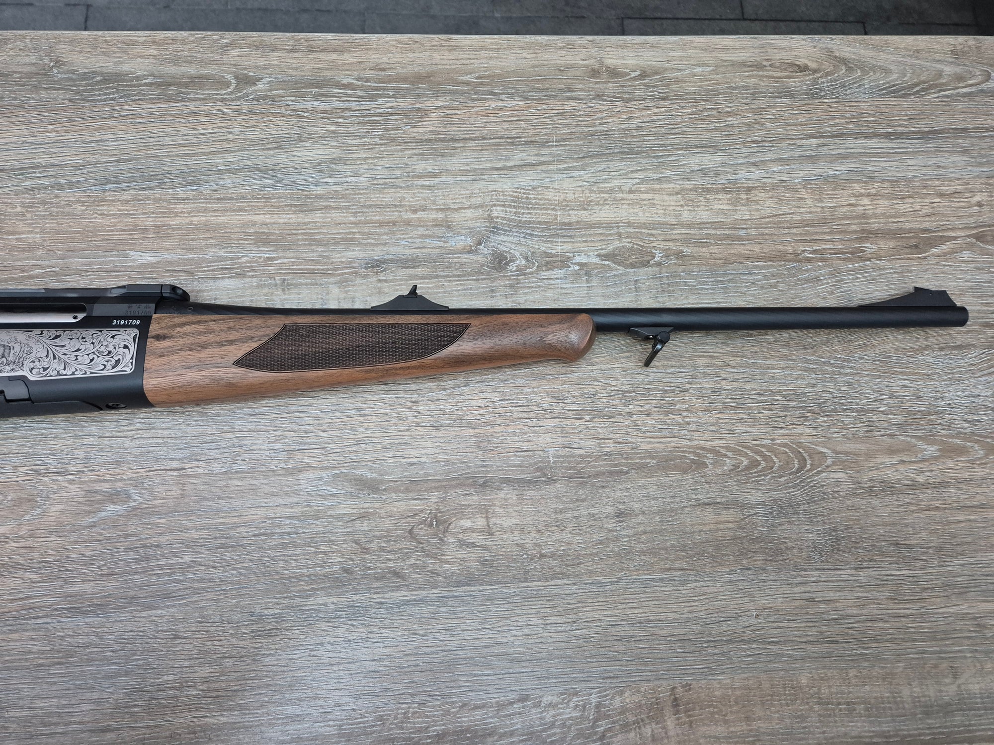 Carabina Steyr Mannlicher Luxus, cal 7x64, 56cm, lemn, gravuri