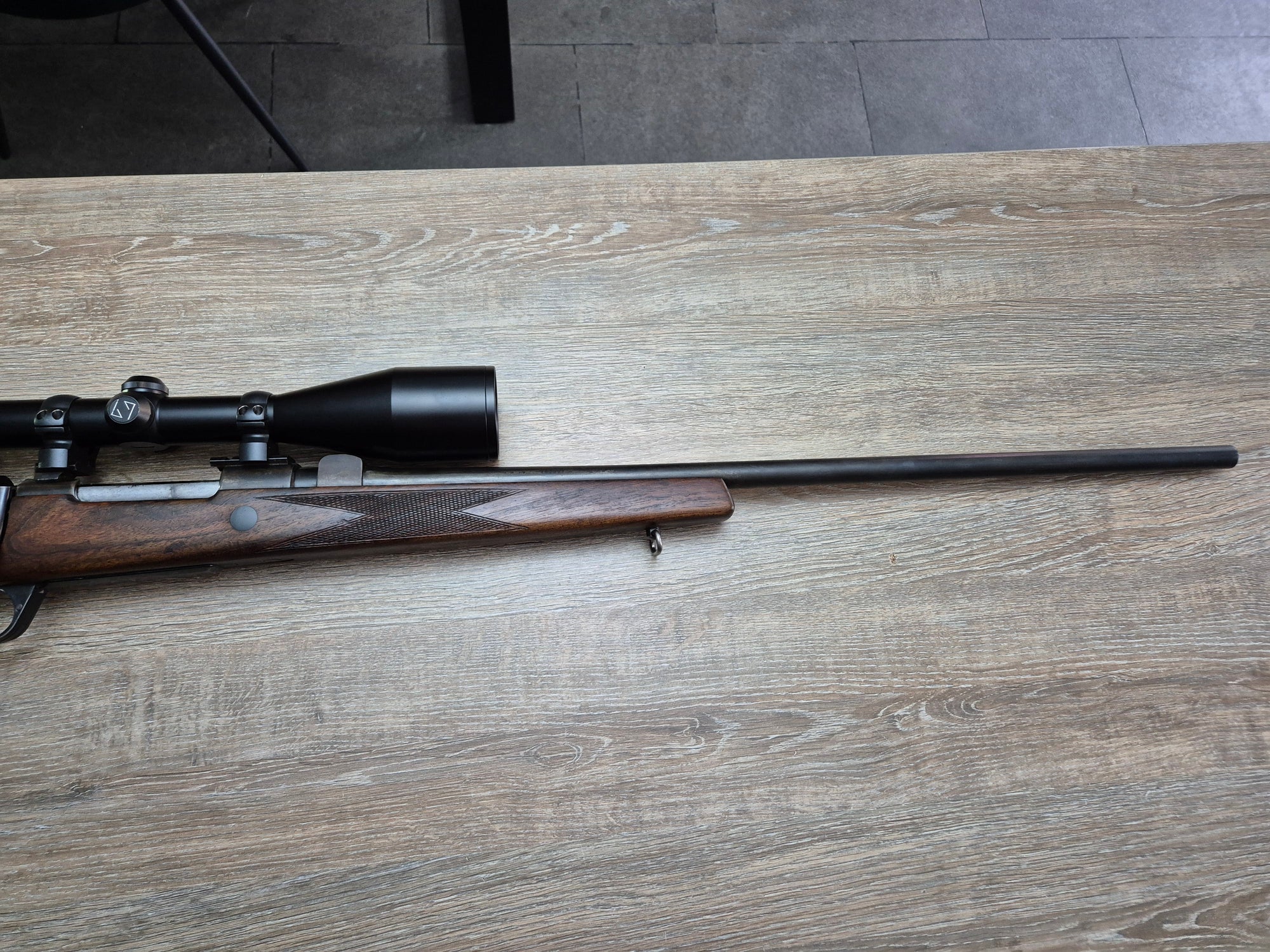 Carabina Voere-RWS, cal 8x68S, 65cm, luneta Zeiss Diavari 3-12x56