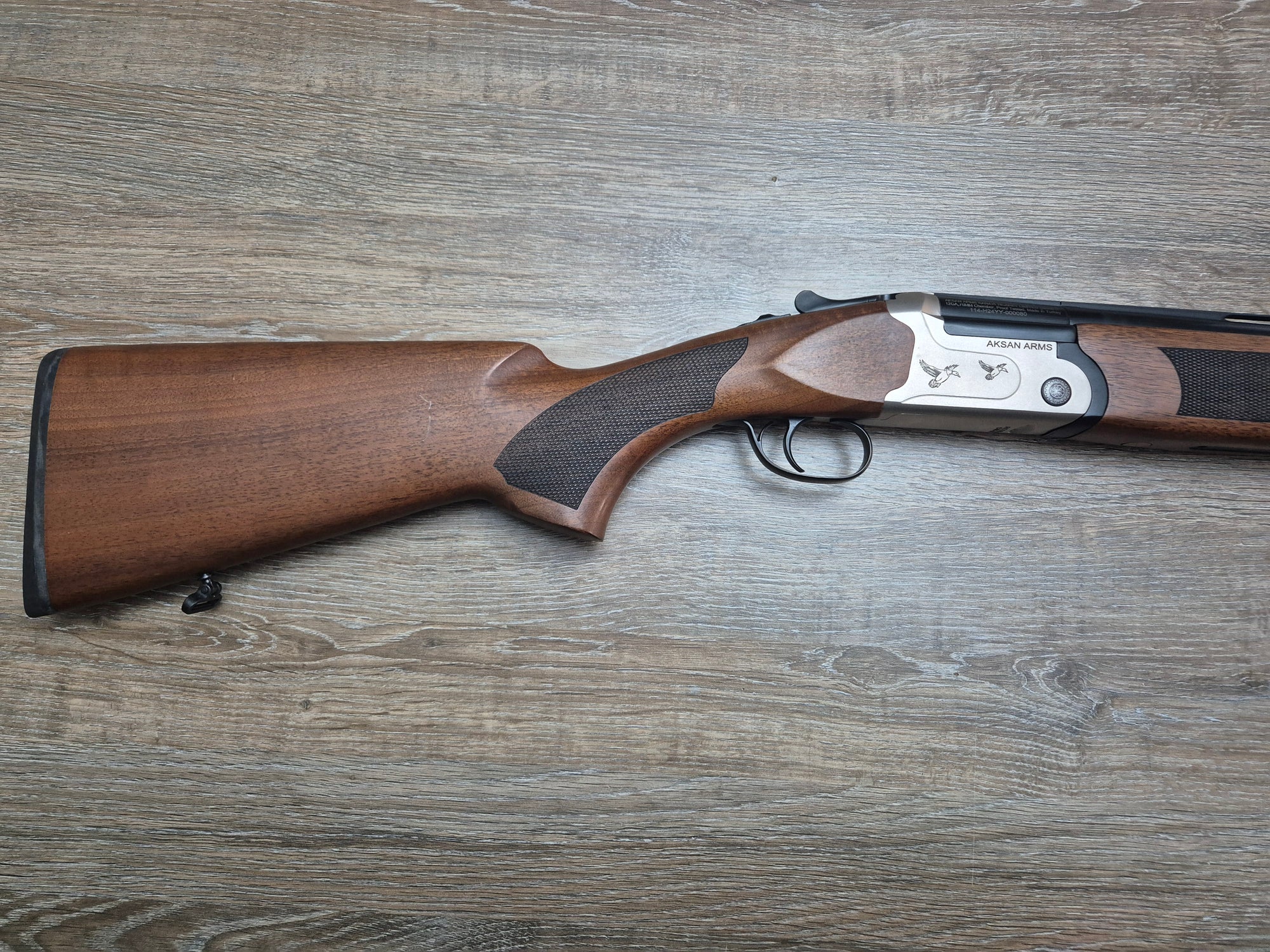 Bock Aksan Arms, cal 12/76, tevi 72cm, pat lemn, silver