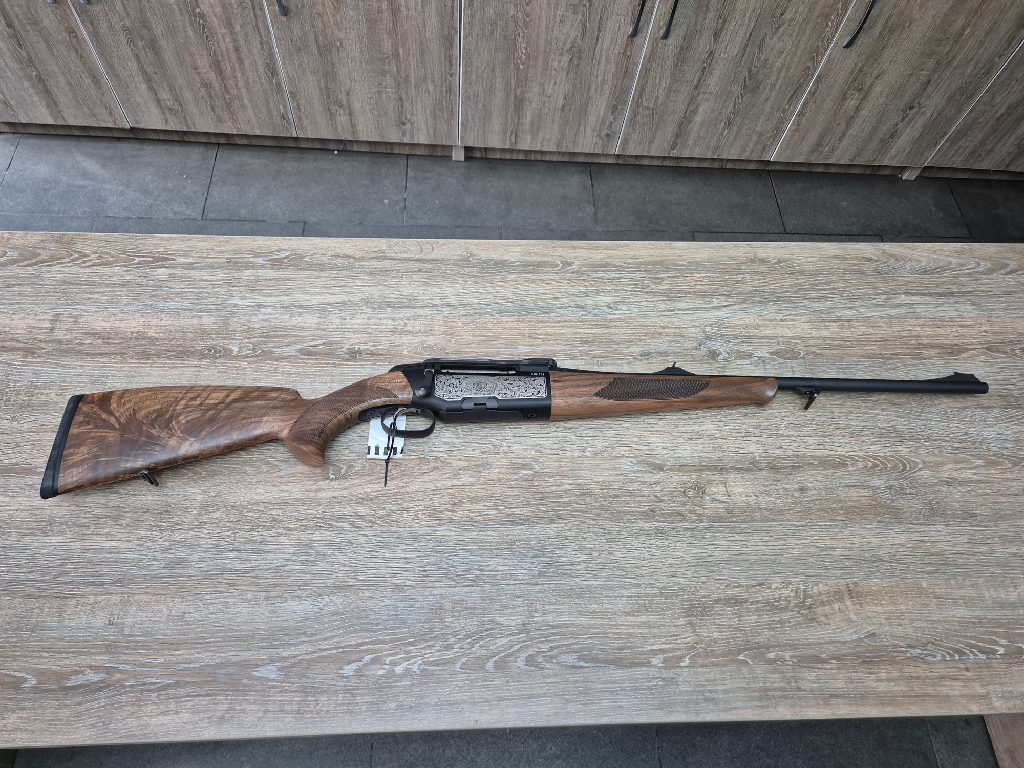 Carabina Steyr Mannlicher Luxus, cal 7x64, 56cm, lemn, gravuri