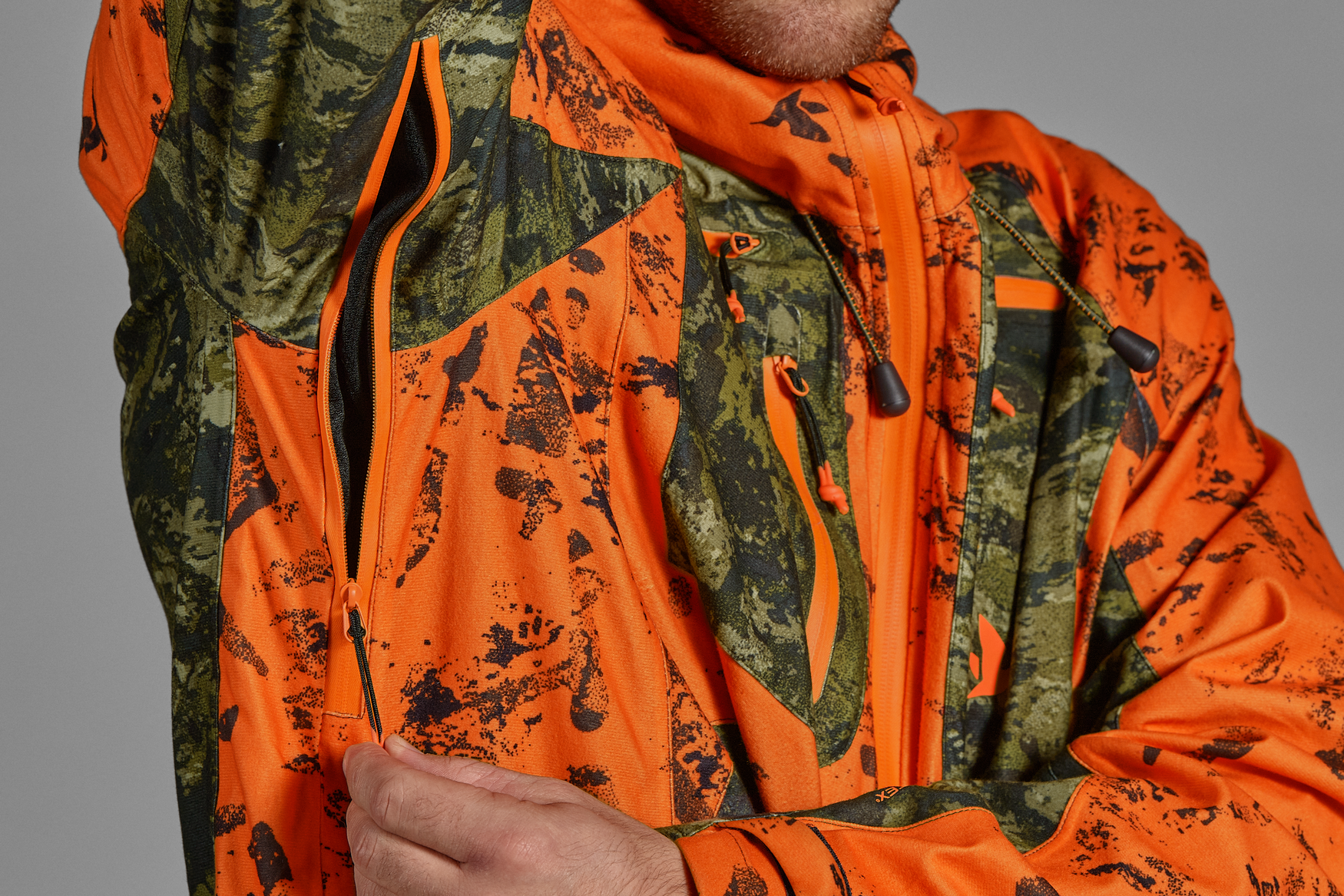 Geaca Seeland Vantage, impermeabila, orange/camo