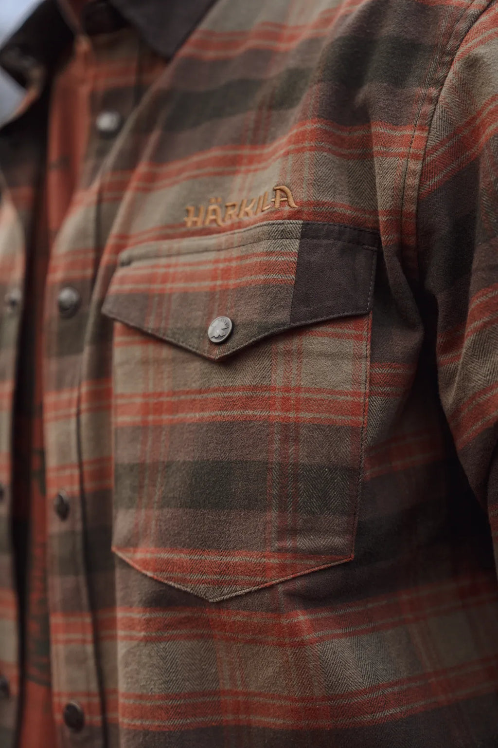Camasa Harkila Aivak L/S shirt Autumn orange check