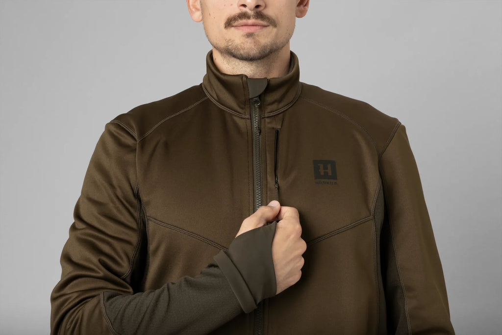 Jacheta Harkila Scandinavian fleece, Willow Green/Deep Brown