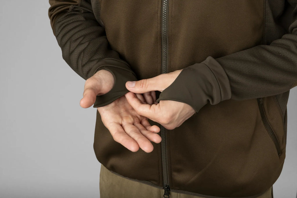 Jacheta Harkila Scandinavian fleece, Willow Green/Deep Brown