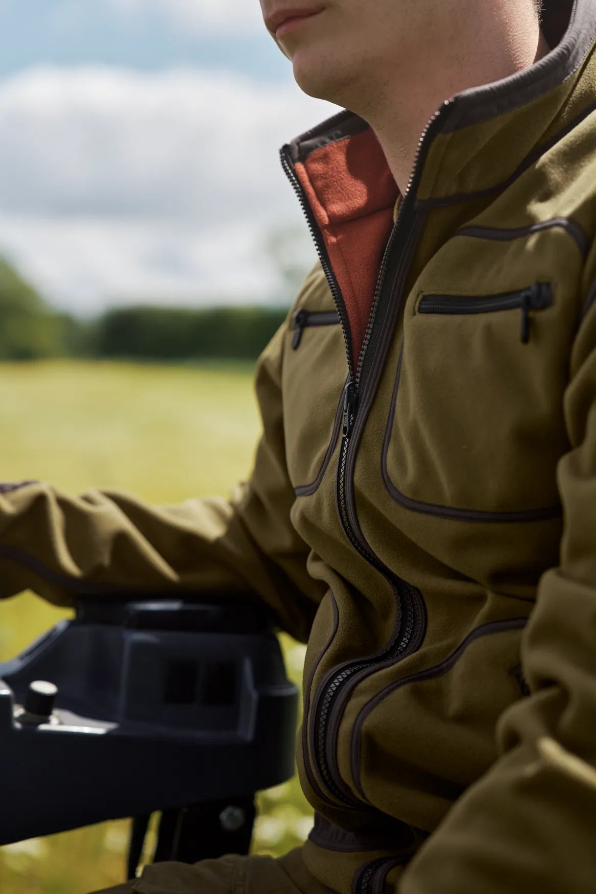 Jacheta Härkila Kamko Fleece, reversibila, impermeabila, Brown/Red