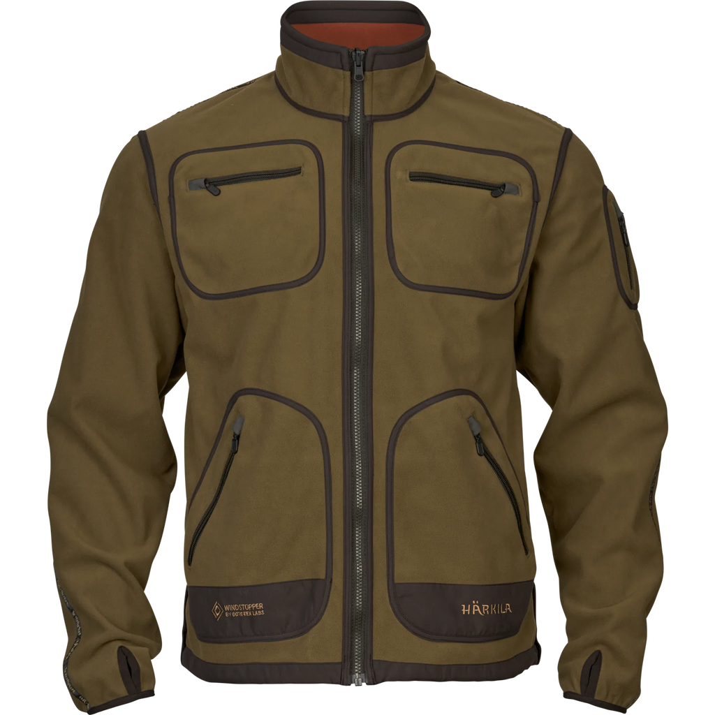 Jacheta Harkila Kamko Fleece, reversibila, Dark olive/Arabian spice