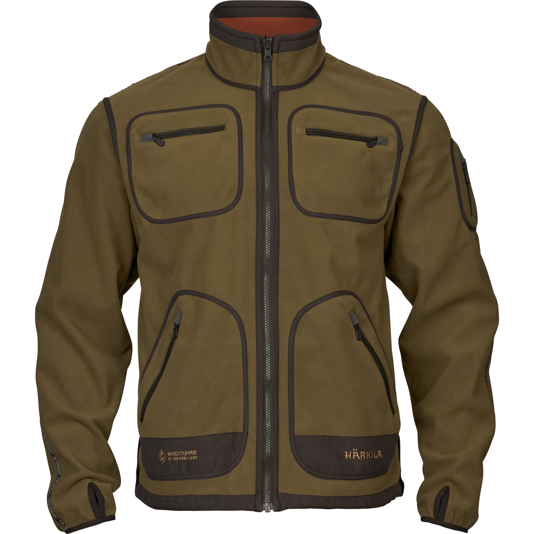 Jacheta Harkila Kamko Fleece, reversibila, Dark olive/Arabian spice