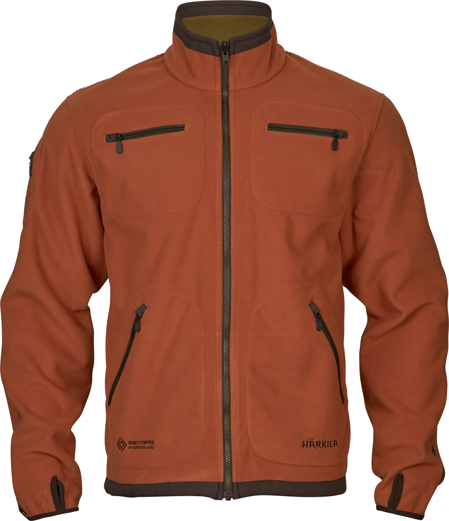 Jacheta Härkila Kamko Fleece, reversibila, impermeabila, Brown/Red