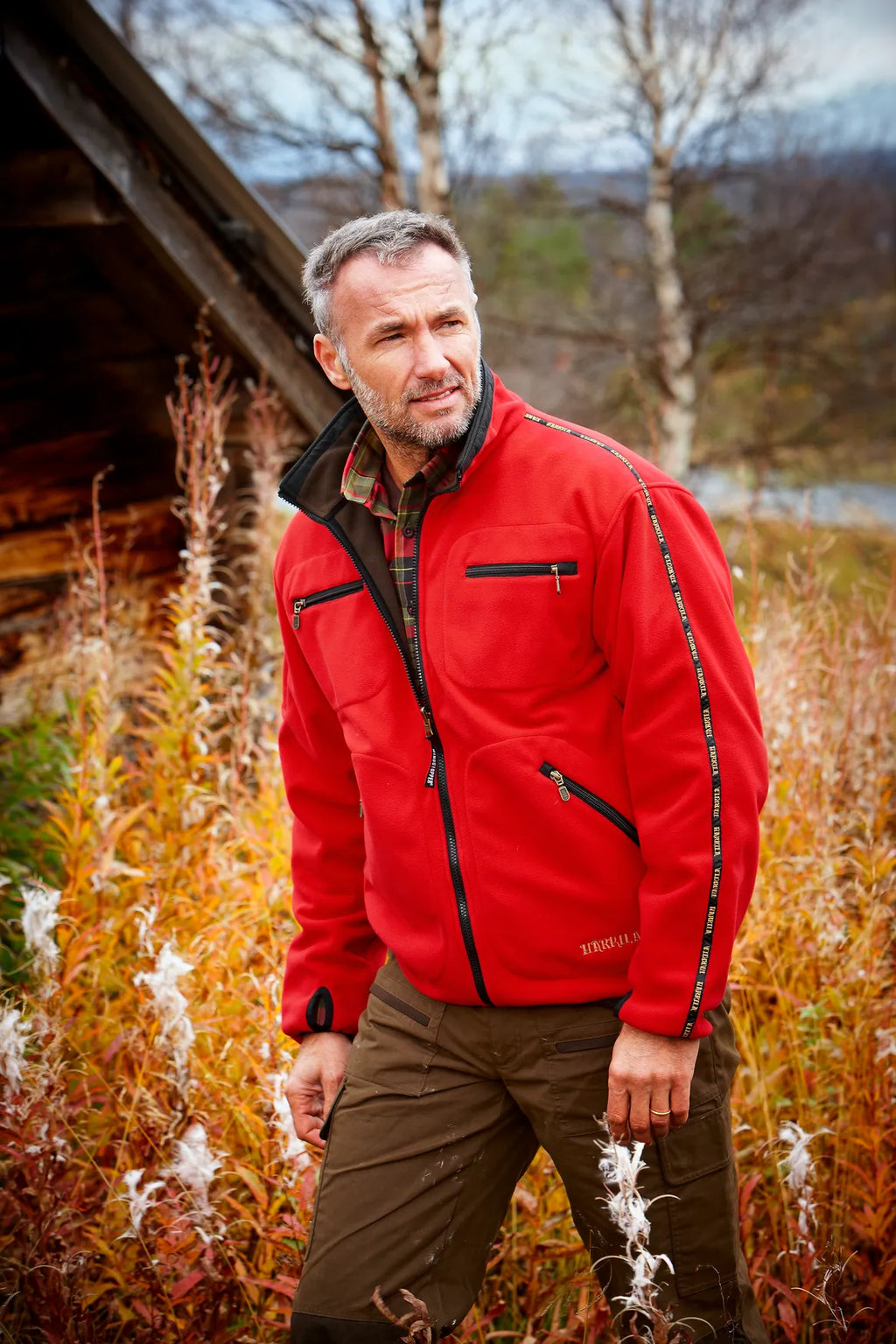 Jacheta Harkila Kamko Fleece, reversibila, Brown/Red