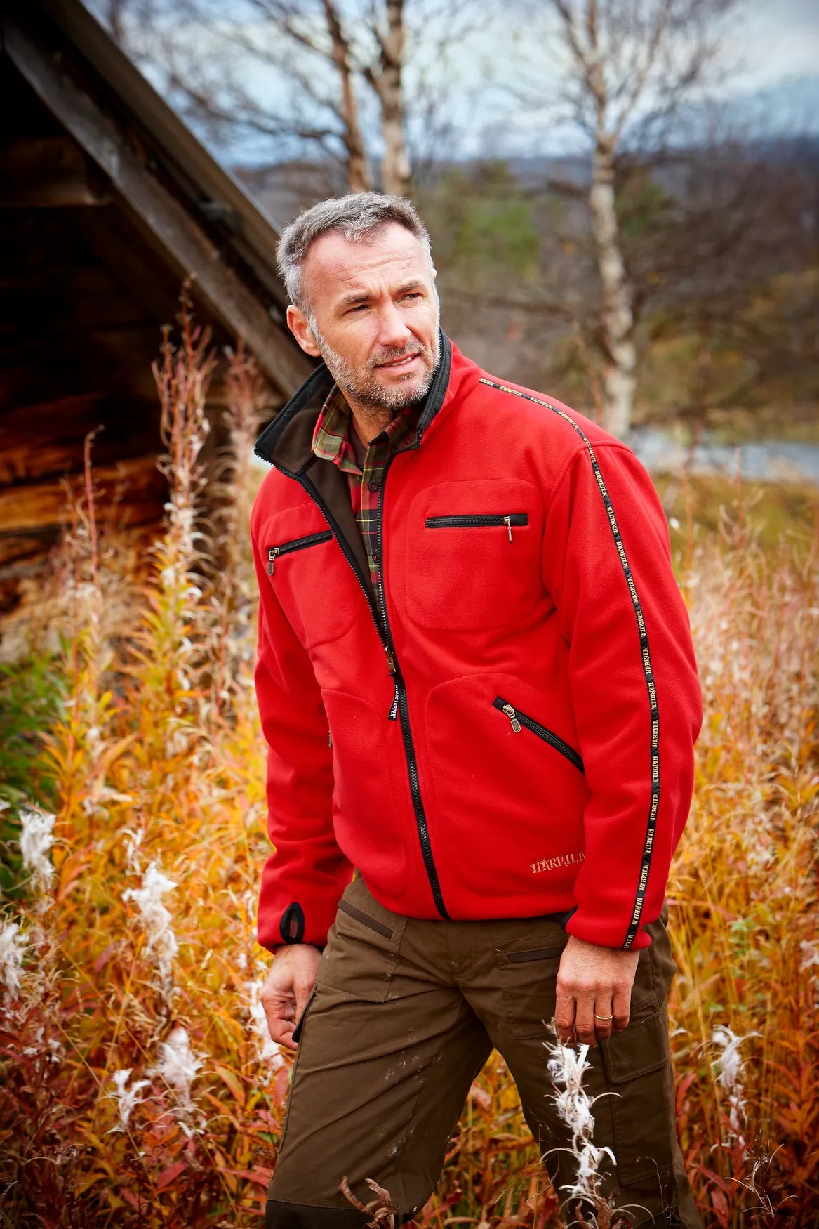 Jacheta Harkila Kamko Fleece, reversibila, Brown/Red