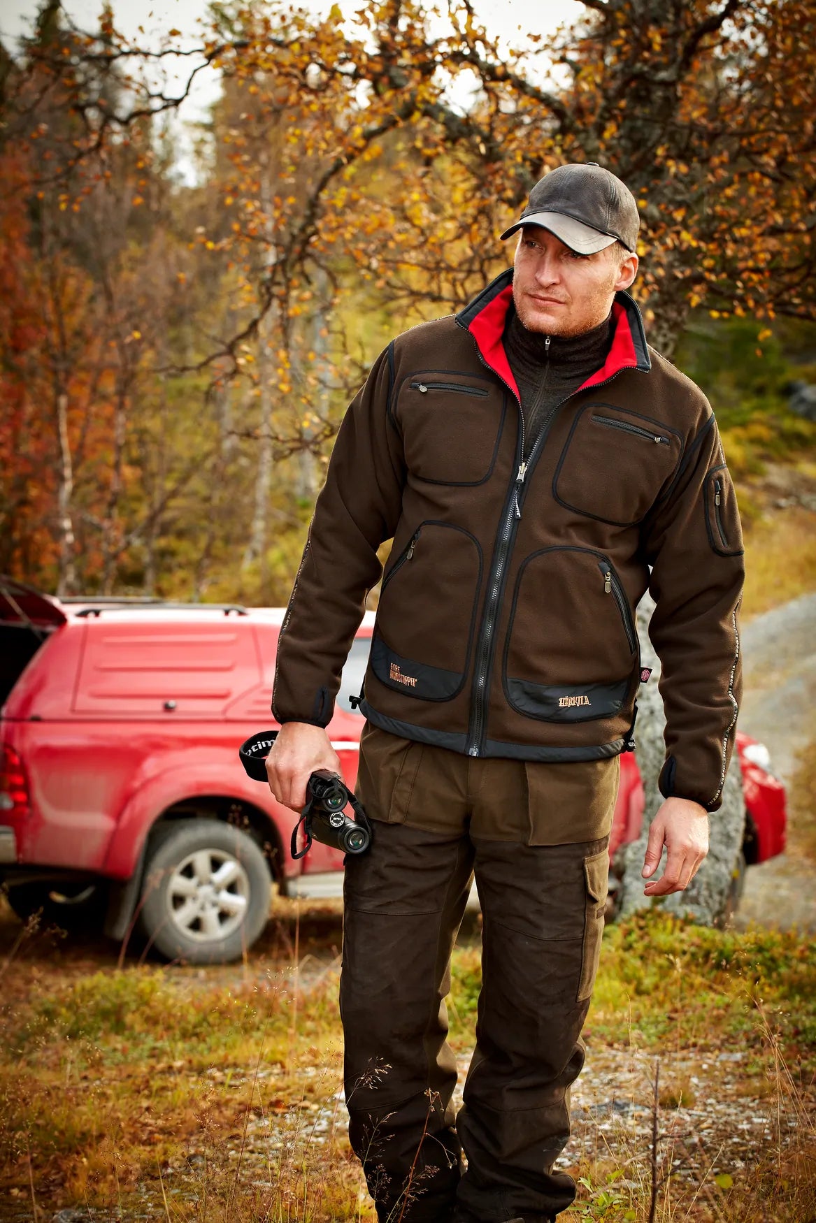 Jacheta Harkila Kamko Fleece, reversibila, Brown/Red