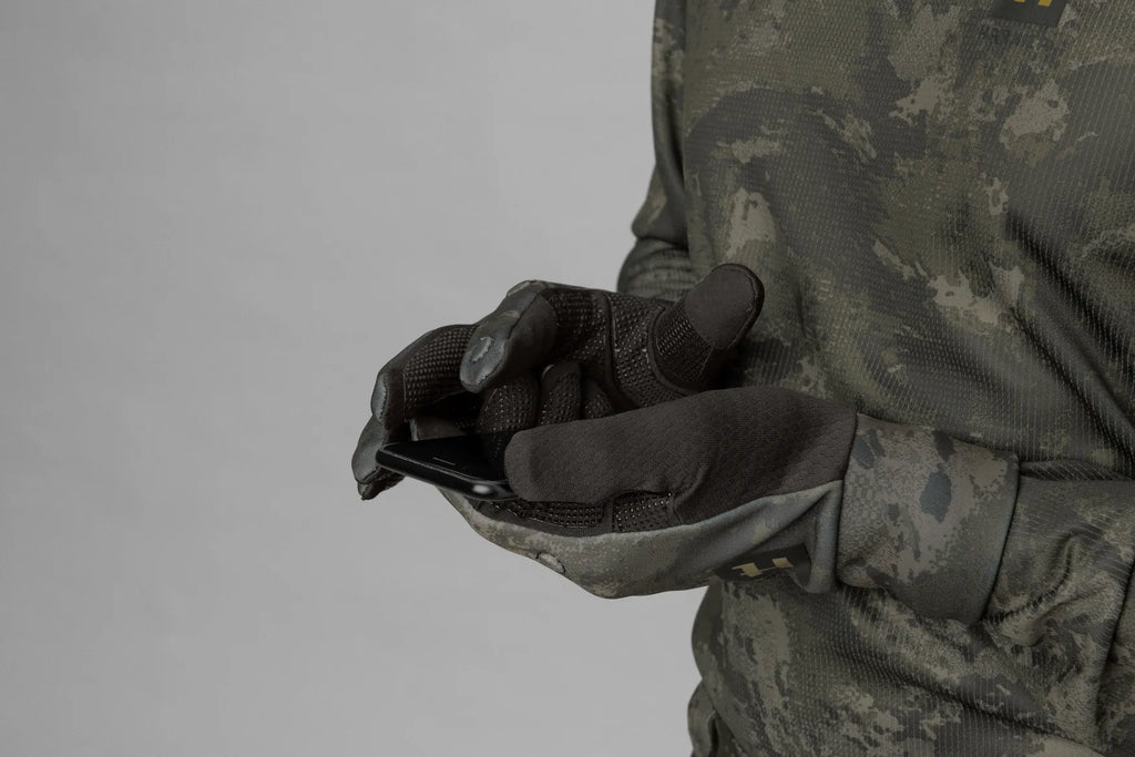 Manusi fleece Harkila NOCTYX camo, cu deget rabatabil