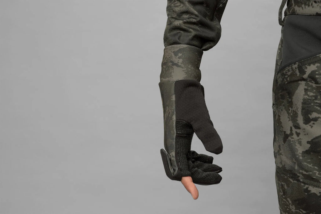 Manusi fleece Harkila NOCTYX camo, cu deget rabatabil