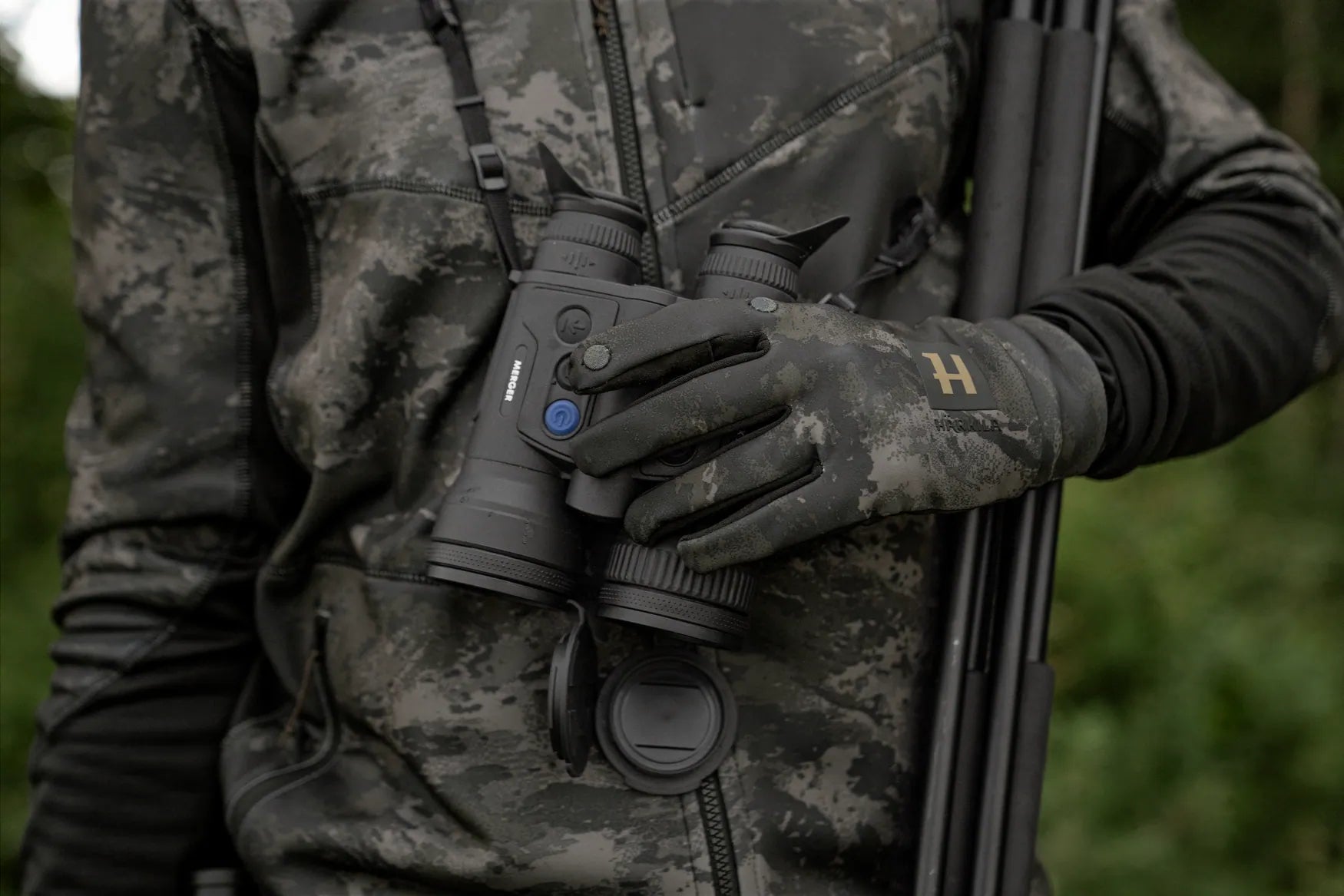 Manusi fleece Harkila NOCTYX camo, cu deget rabatabil