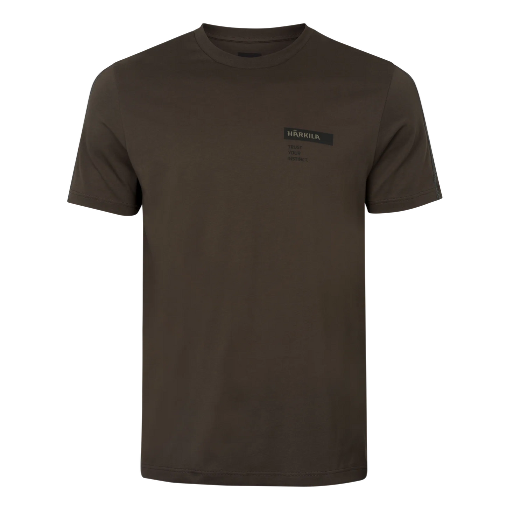 Tricou Harkila logo band,Shadow brown/Tarmac