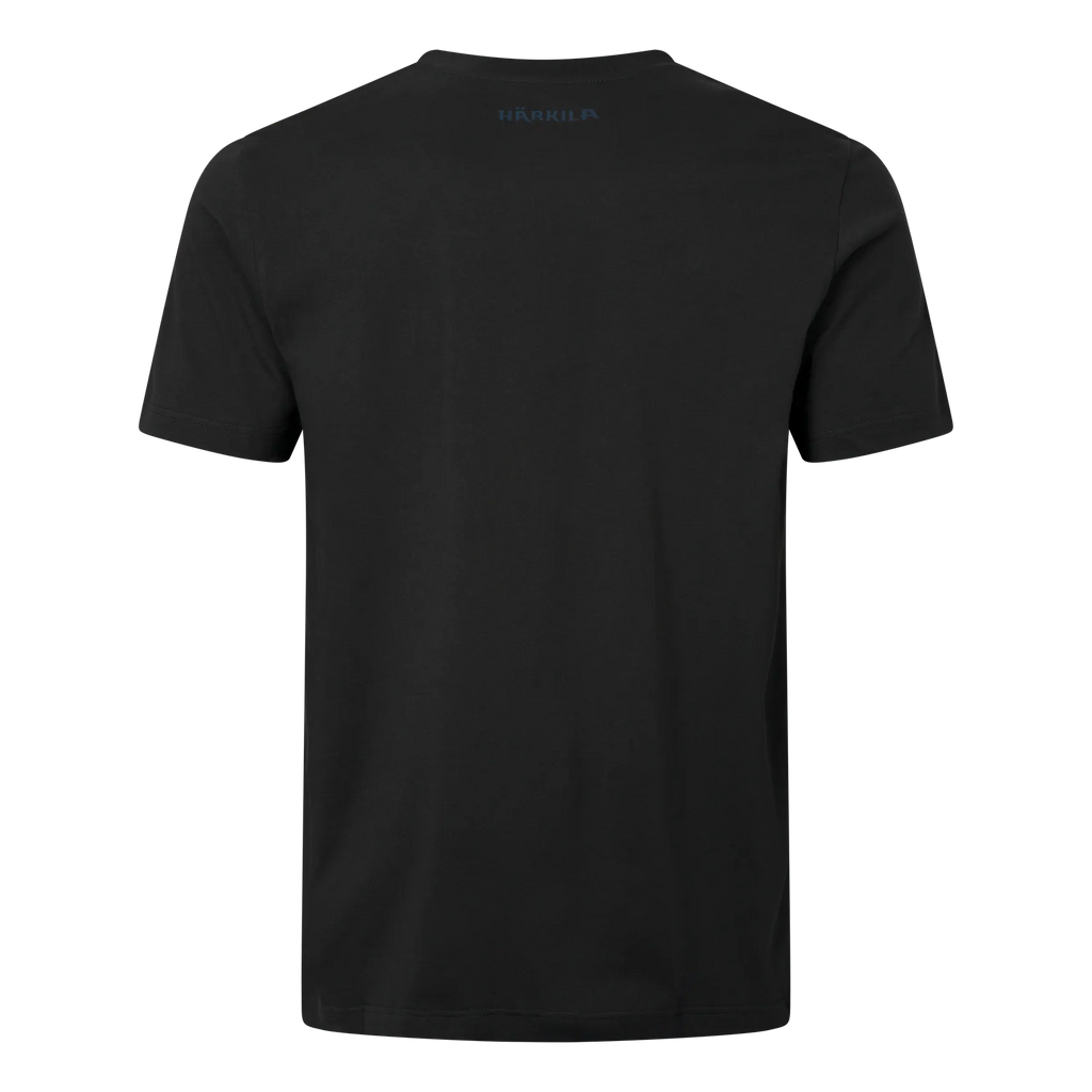 Tricou Harkila logo band,Anthracite/sea blue