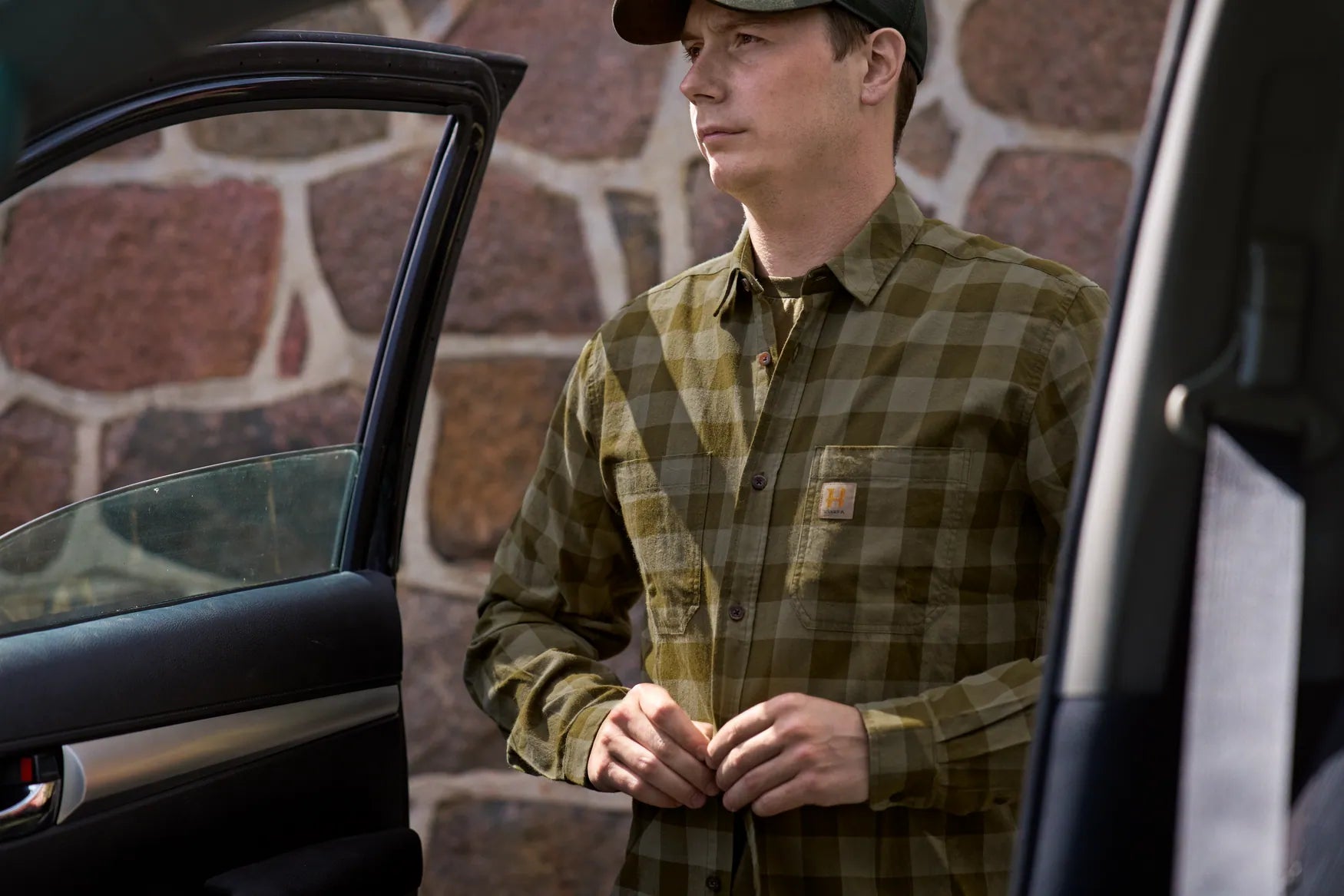 Camasa Harkila Scandinavian, Dark Olive Check