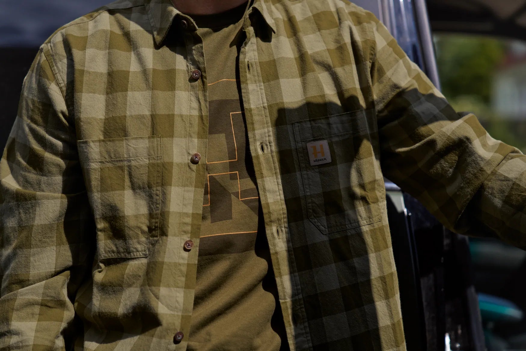 Camasa Harkila Scandinavian, Dark Olive Check