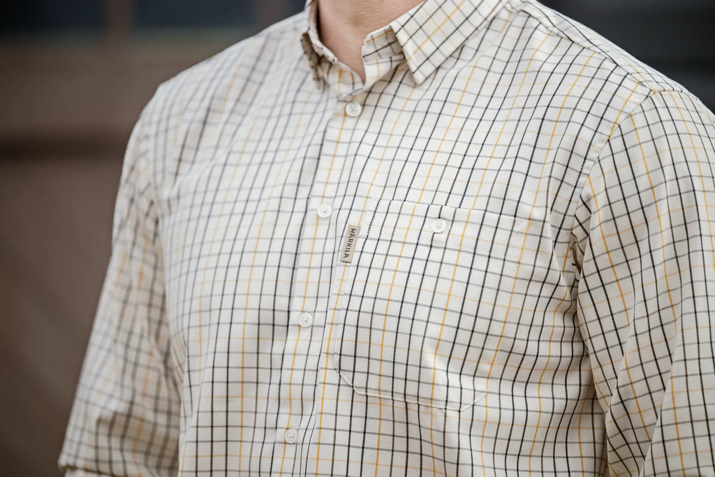 Camasa Harkila Haywood wool blend L/S shirt Arrowwood yellow check