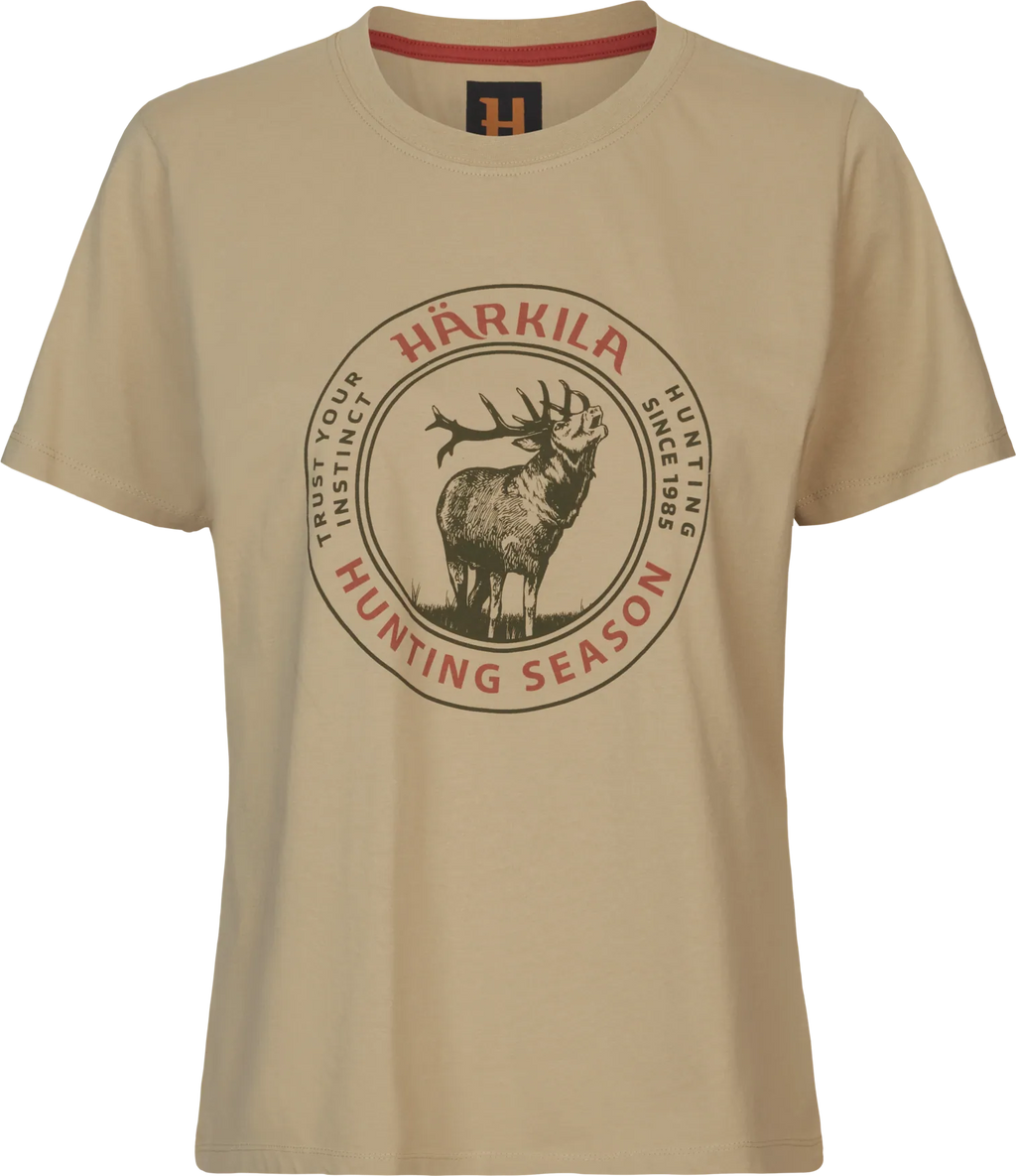 Tricou Dama Harkila Stag Badge, Sand
