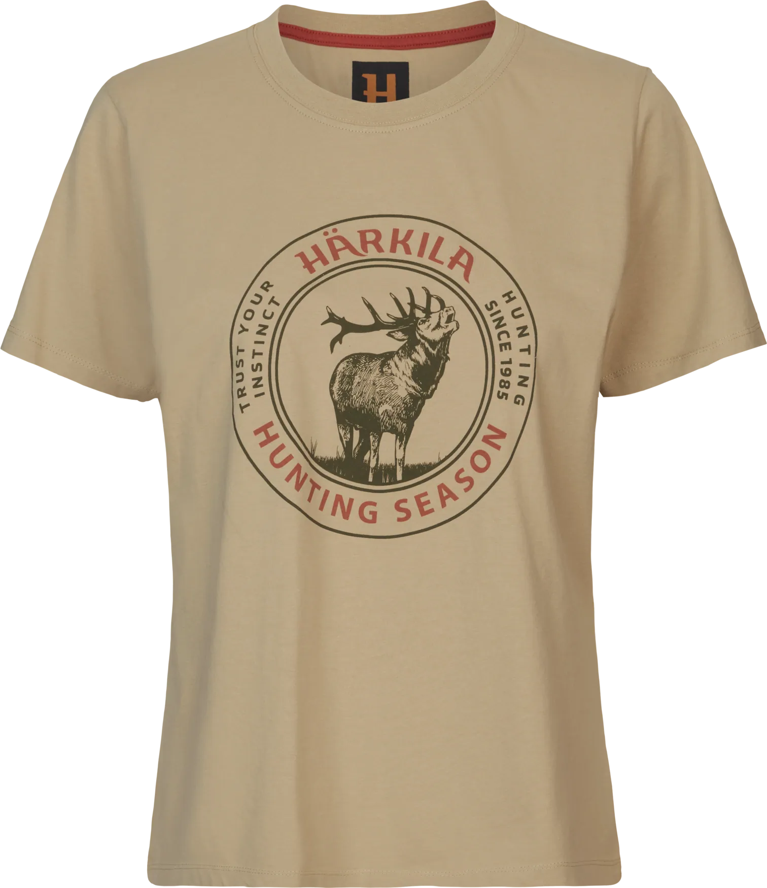 Tricou Dama Harkila Stag Badge, Sand