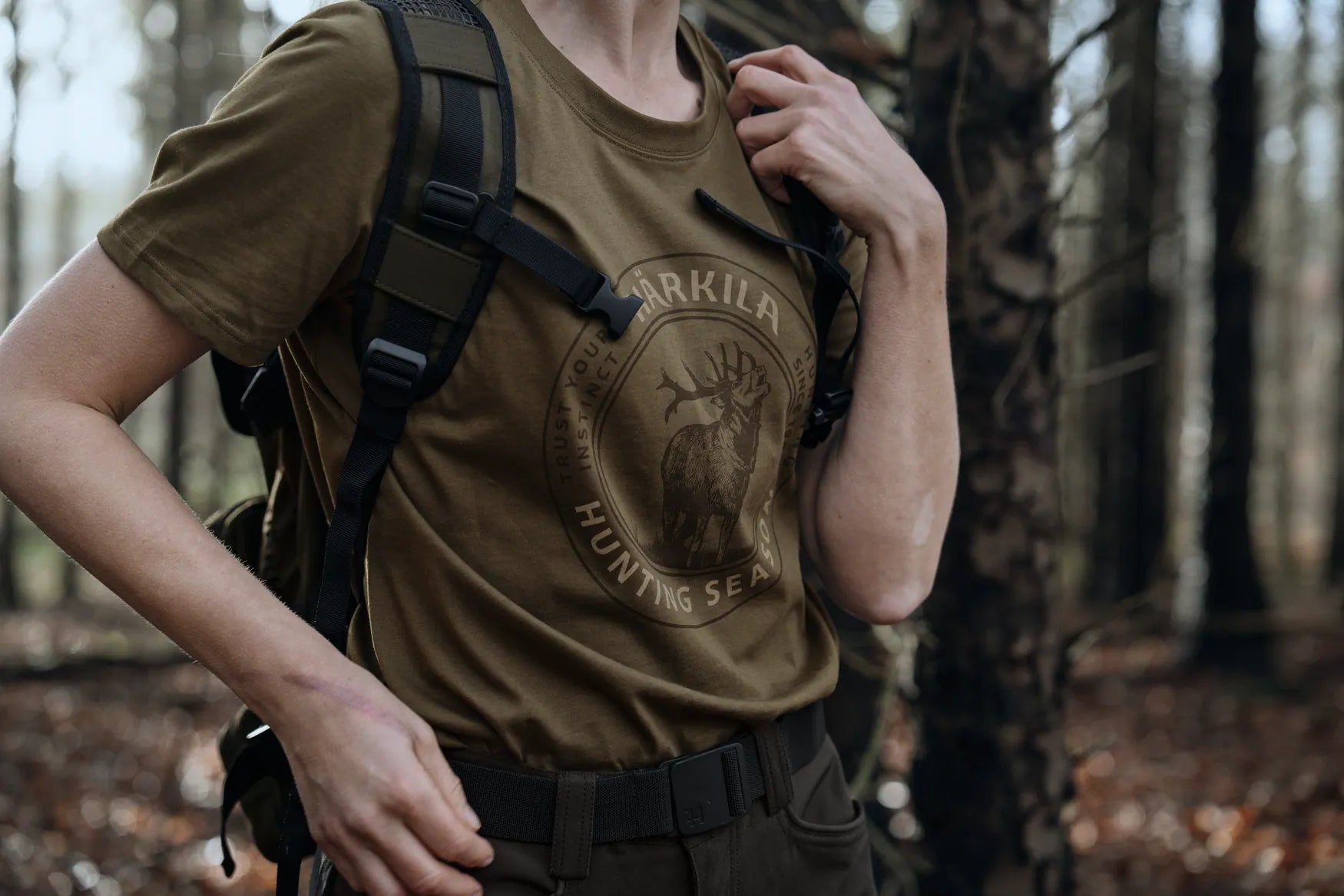 Tricou Dama Harkila Stag Badge,Beech