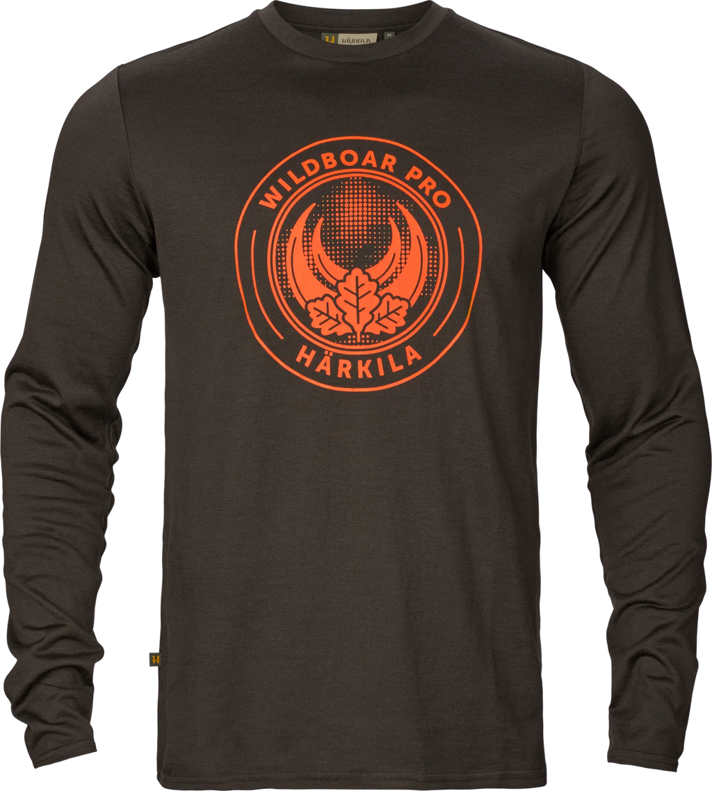 Tricou Maneca Lunga Harkila Game L/S, Shadow Brown Wildboar
