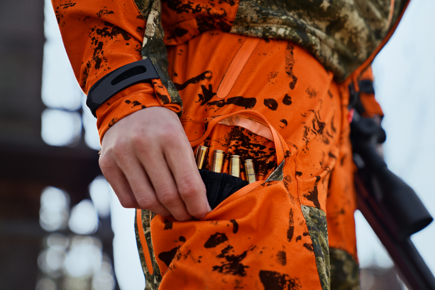 Pantaloni Seeland Vantage, impermeabili, orange/camo