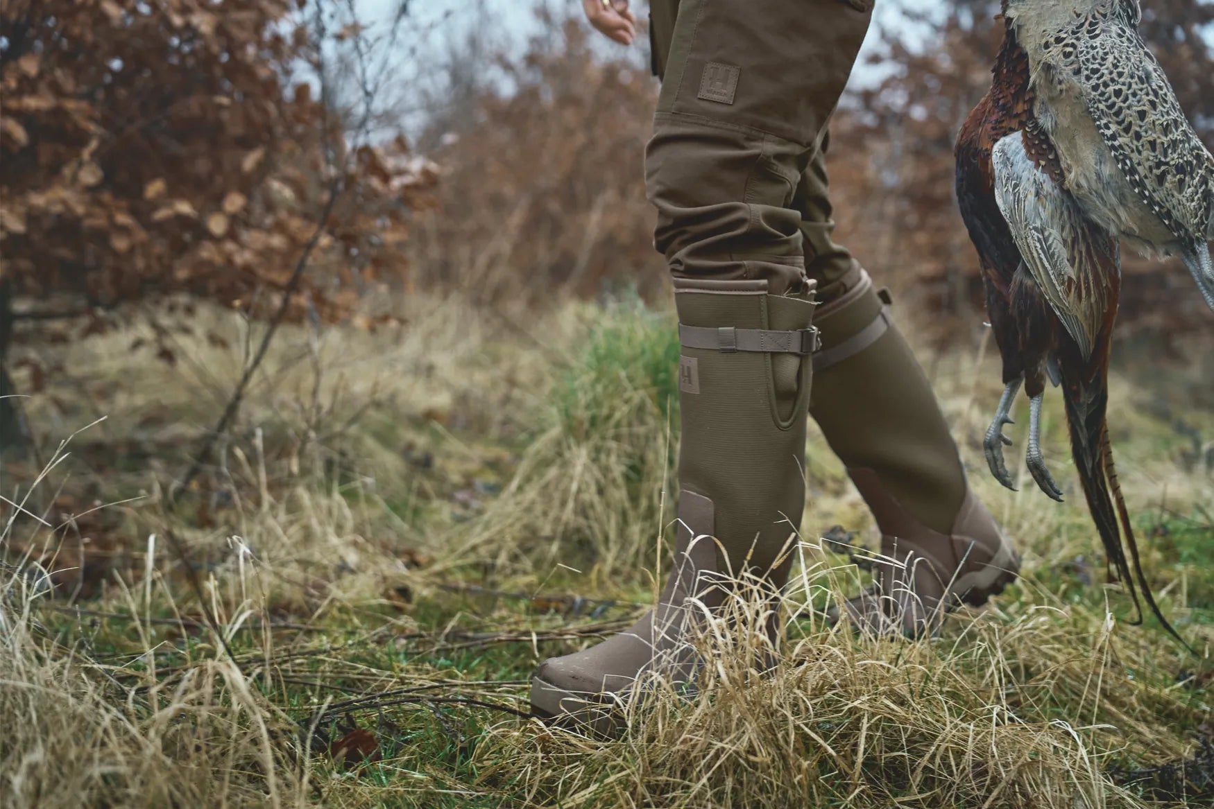 Cizme Harkila Forester Textile Rubber Willow green/Deep brown