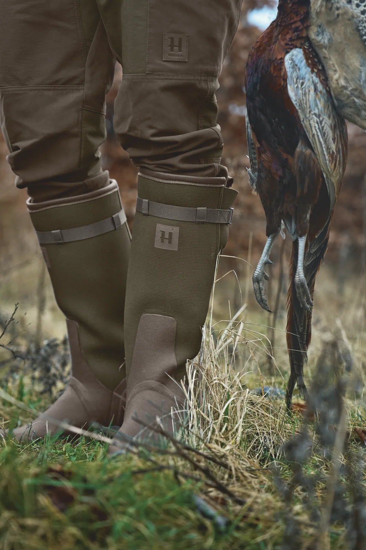 Cizme Harkila Forester Textile Rubber Willow green/Deep brown