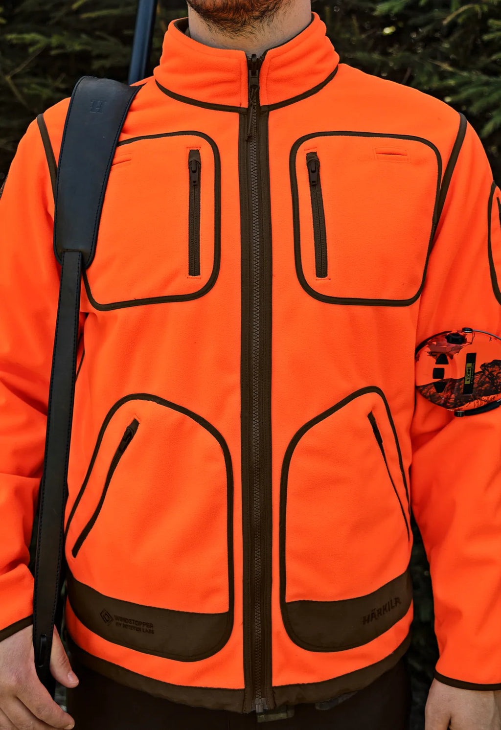 Geaca Harkila Kamko Blaze rev. fleece jacket Orange blaze/Willow green