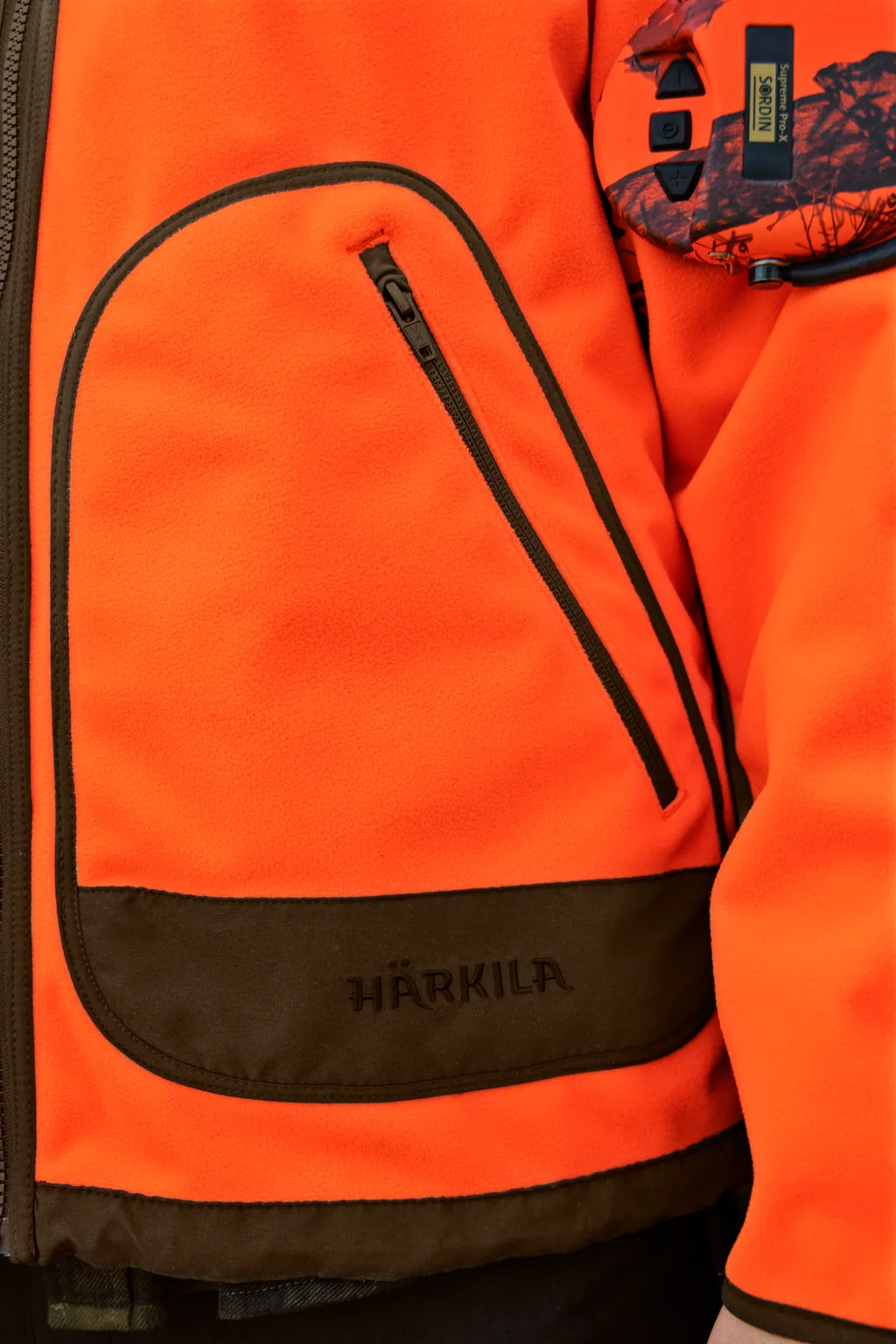 Geaca Harkila Kamko Blaze rev. fleece jacket Orange blaze/Willow green