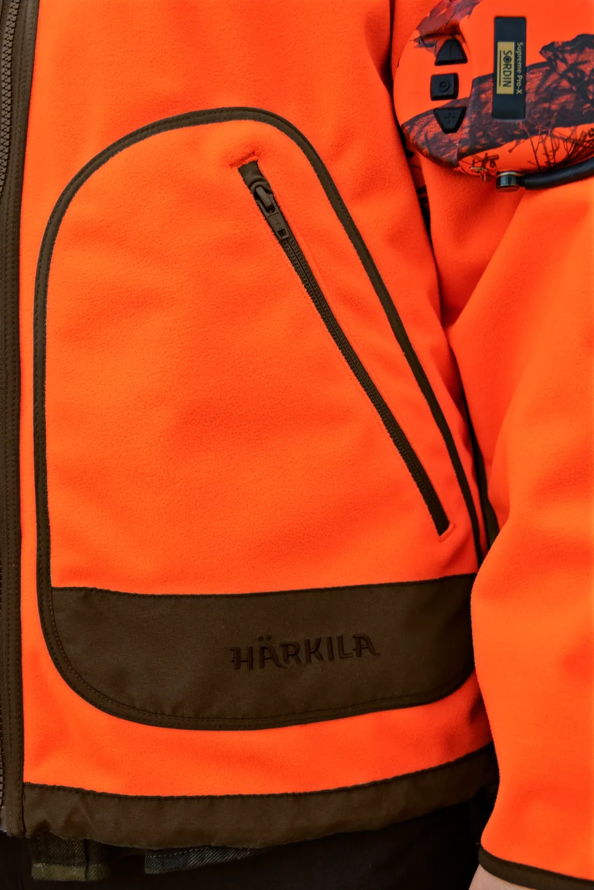 Geaca Harkila Kamko Blaze rev. fleece jacket Orange blaze/Willow green