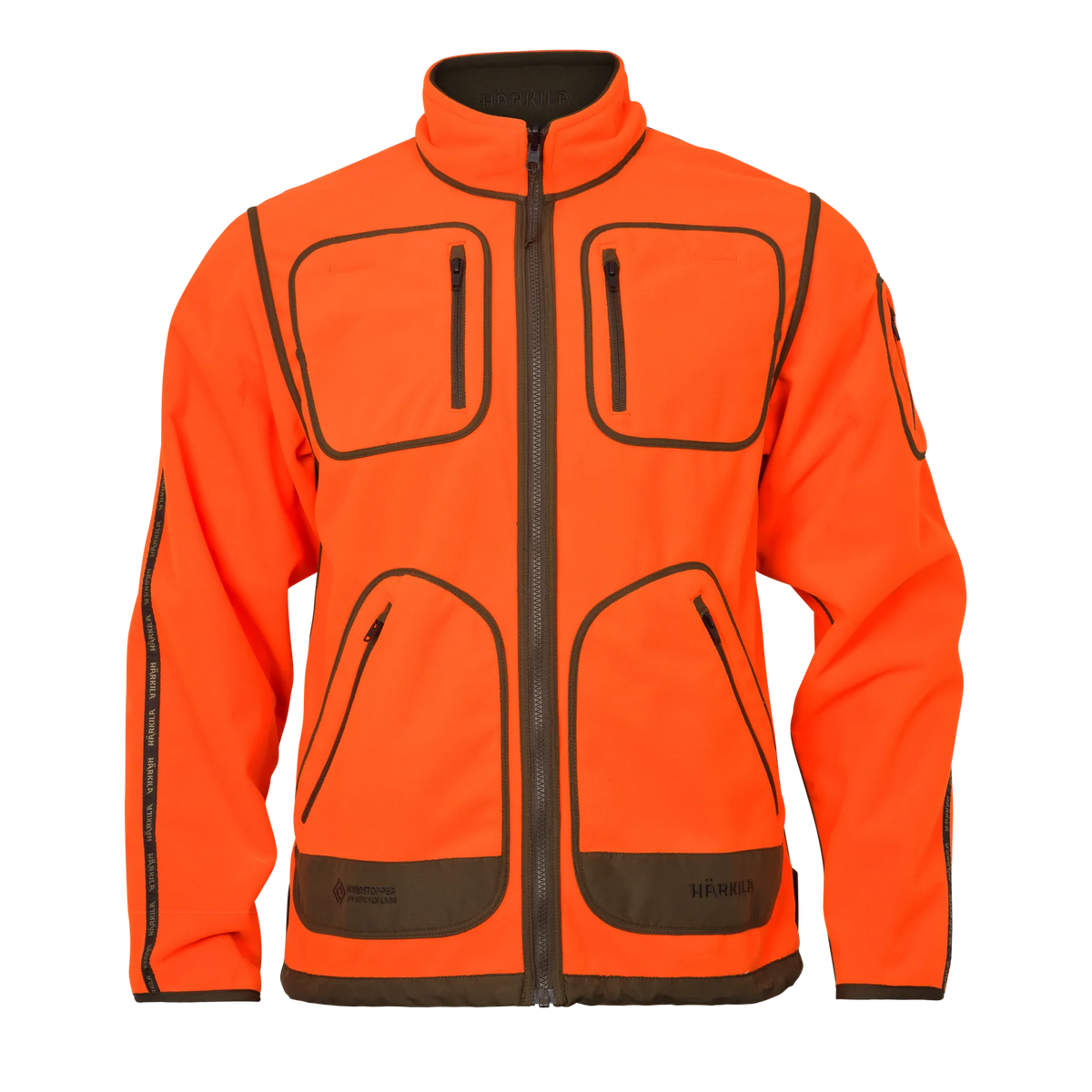 Geaca Harkila Kamko Blaze rev. fleece jacket Orange blaze/Willow green