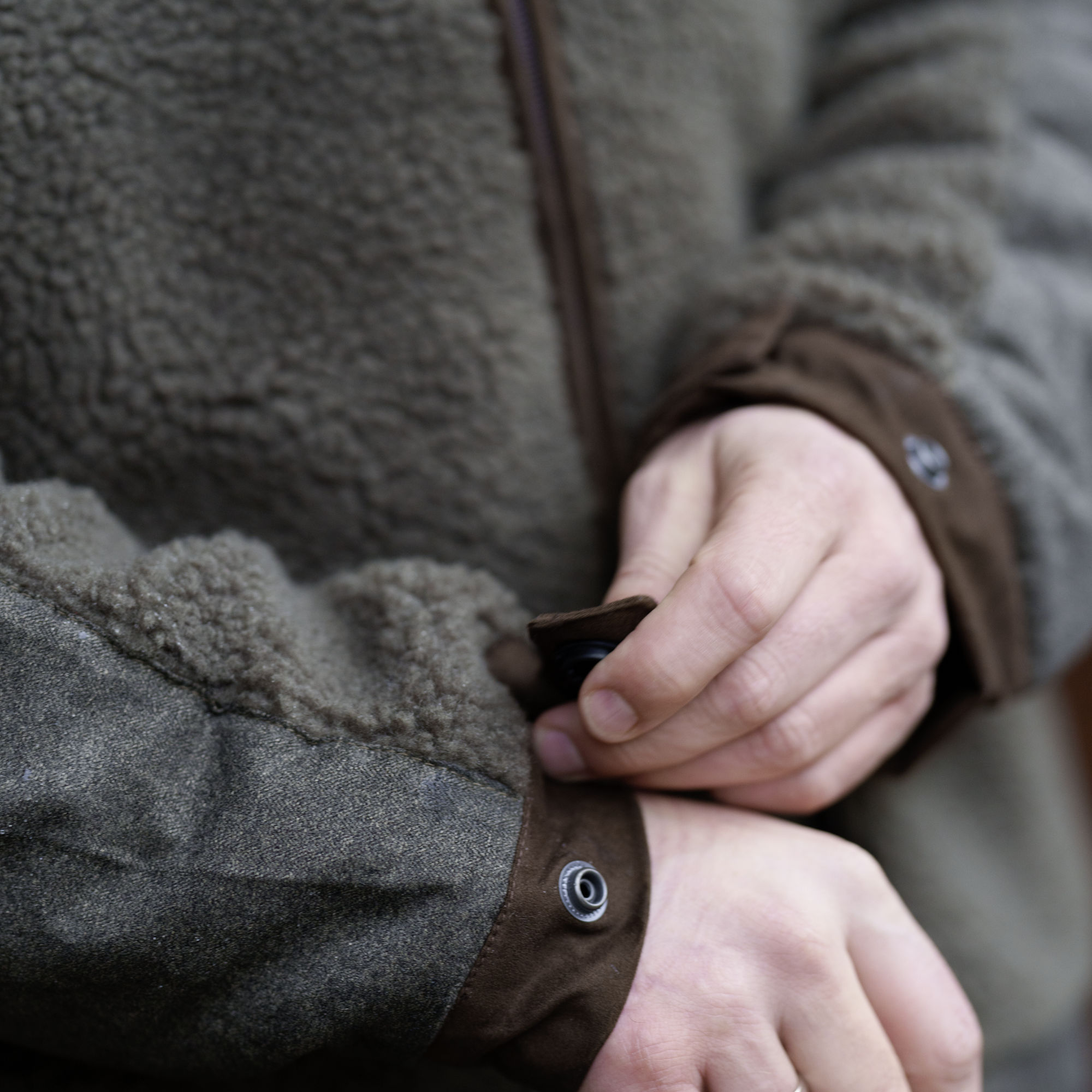 Jacheta fleece Blaser Sherpa, dark olive, captuseala anti-vant, toamna/iarna