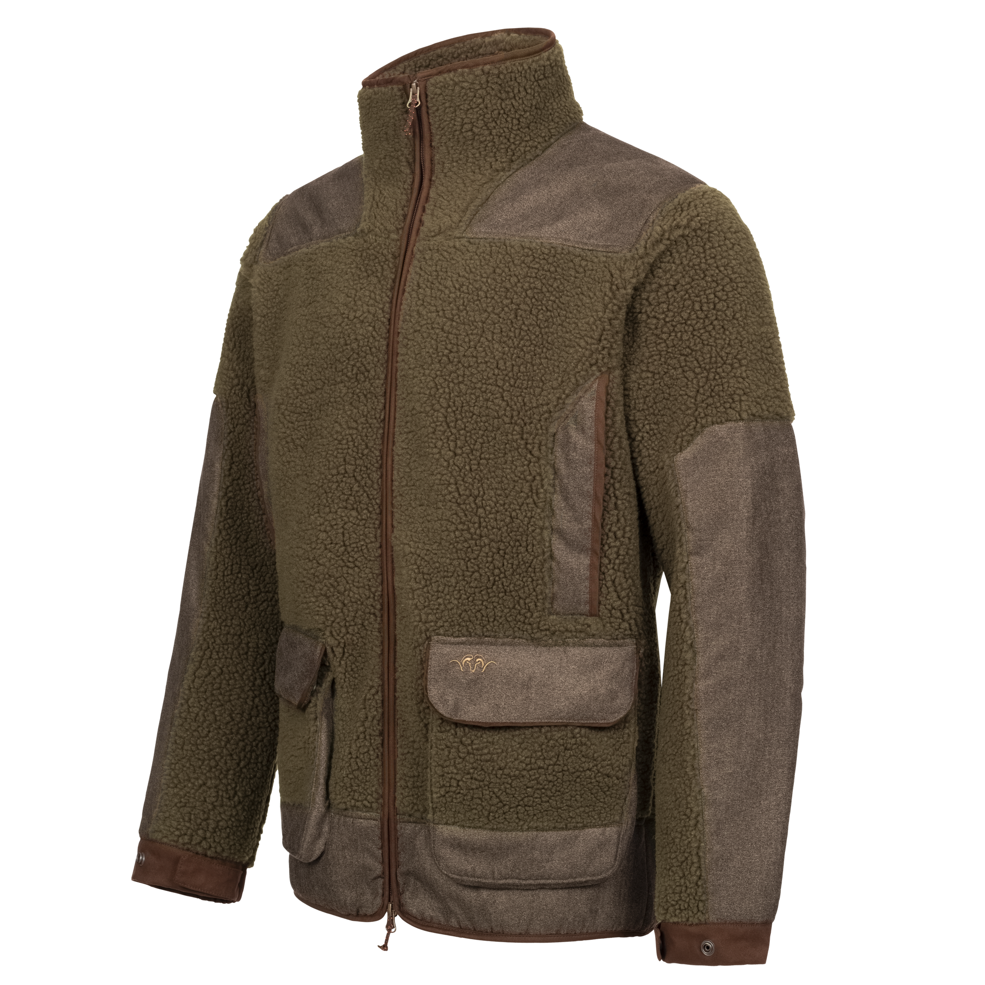 Jacheta fleece Blaser Sherpa, dark olive, captuseala anti-vant, toamna/iarna